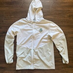 CSU Under armor Men's Small White Squad Warm Up Jacket With Hood And Logo